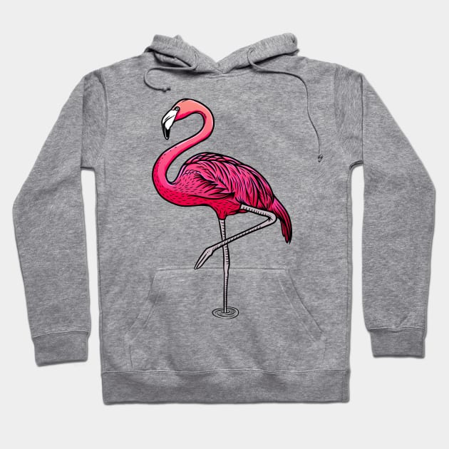 Pink Flamingo Hoodie by Sticker Steve